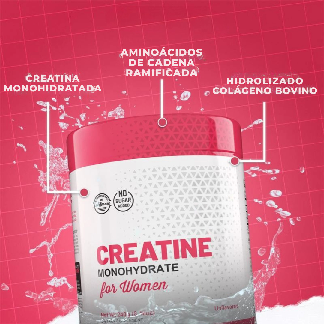 Creatina Premium + BCAA + Colágeno – Potencia y Recuperación Especial para Mujeres