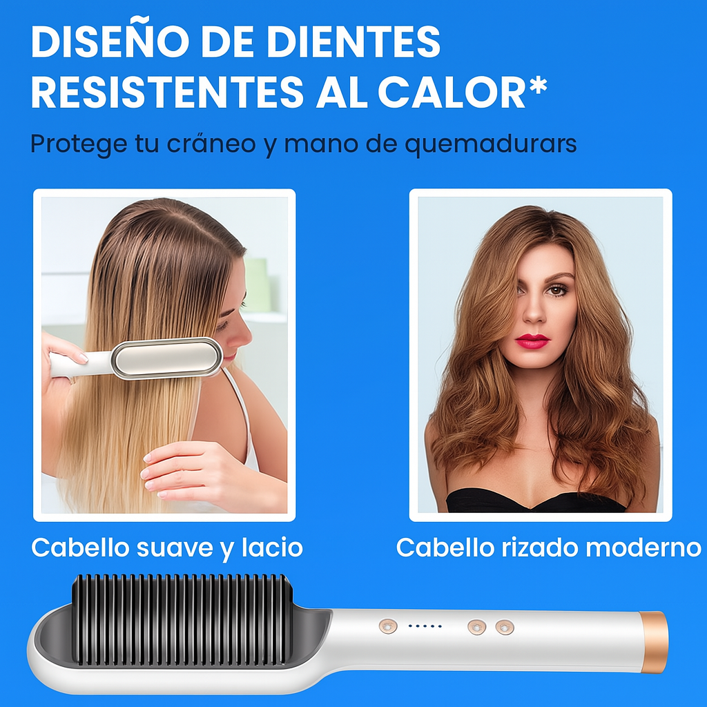 Peine Alisador Eléctrico 3 en 1 – Cabello liso en minutos sin dañarlo