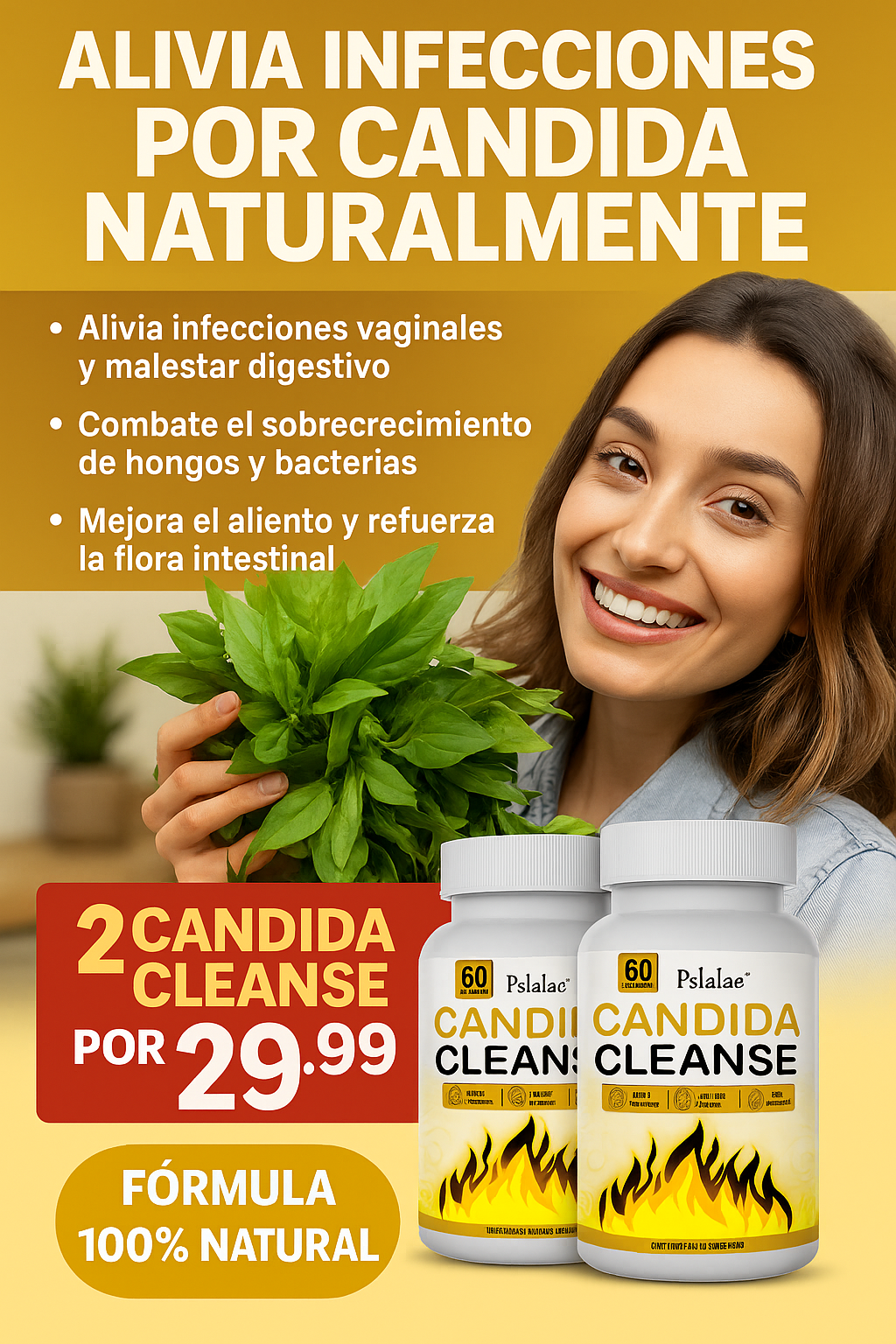 Candida Cleanse – El suplemento natural que combate el exceso de cándida y mejora tu salud digestiva e íntima