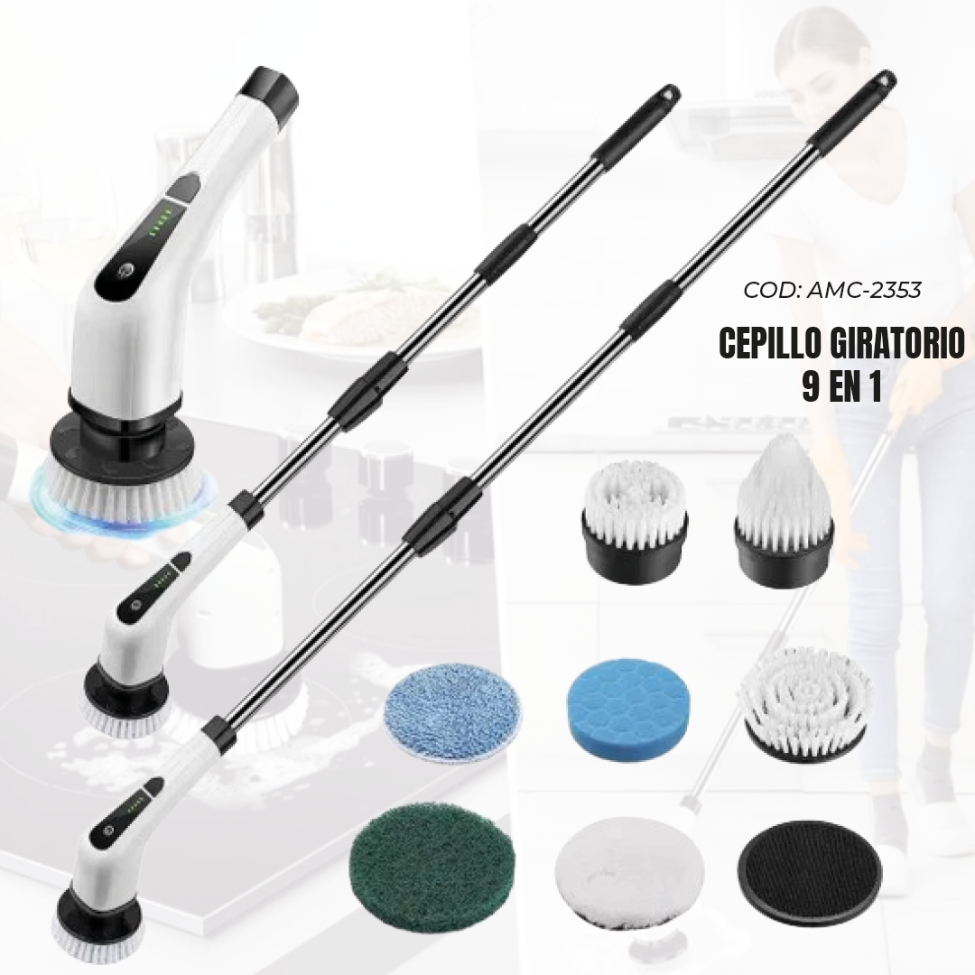 Cepillo Giratorio Eléctrico Inalámbrico 9 en 1