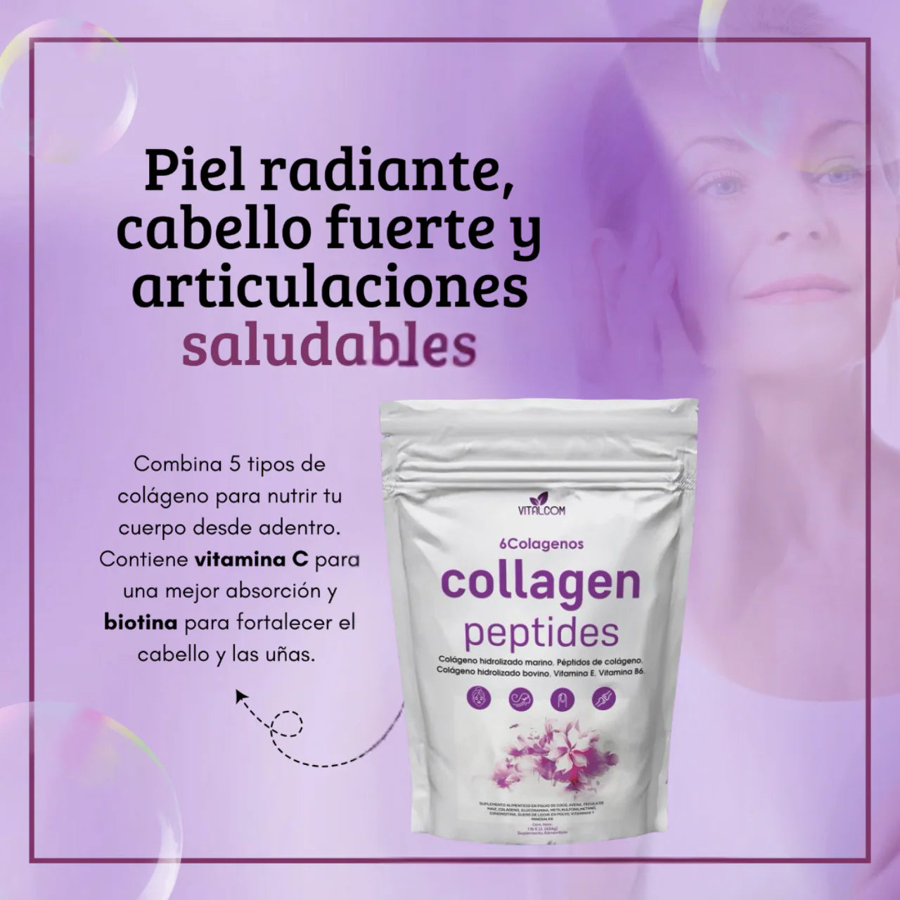 Colágeno 8 en 1 de Espectro Completo – Tu belleza y vitalidad desde adentro