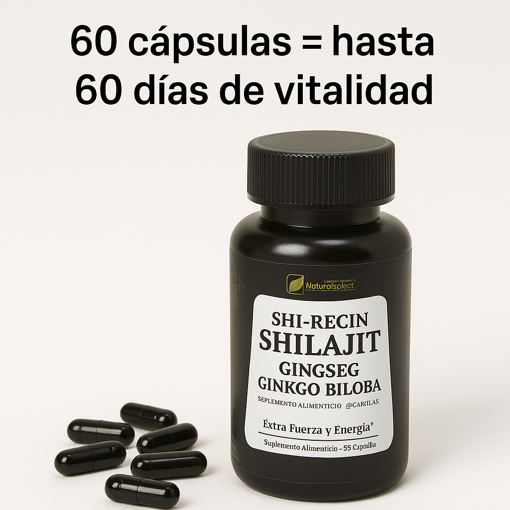 SHI-RECIN Shilajit Cápsulas – Energía y vitalidad natural en cada dosis