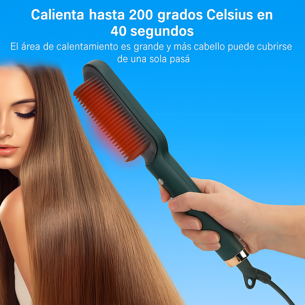 Peine Alisador Eléctrico 3 en 1 – Cabello liso en minutos sin dañarlo