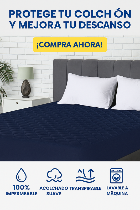Protector de Colchón Impermeable Acolchado – Duerme Cómodo, Protege tu Colchón