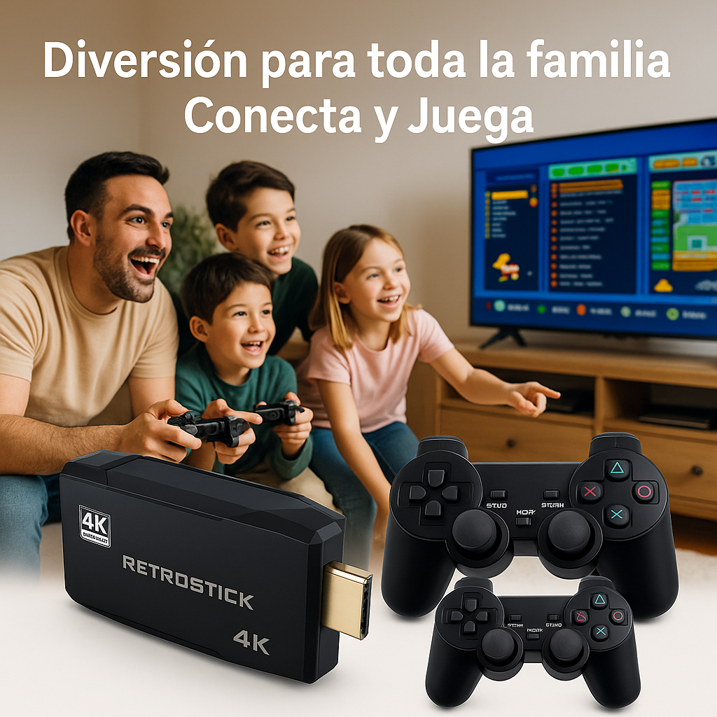 Game Stick Retro 4K Ultra HD Inalámbrico